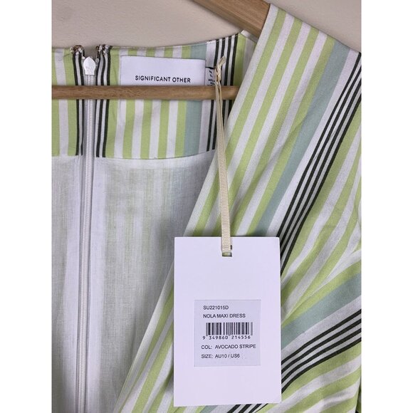NWT! SIGNIFICANT OTHER Nola Maxi Dress in Avocado Stripe Size 6 - Picture 14 of 16